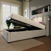 Bett 90x200 cm aus Leinen mit Bettkasten, Leselicht und Ladefunktion Bild 4