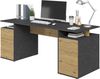 Schreibtisch >LEVI 101< in Artisan Eiche Dekor-Matera - 185,1x75x67,5cm (BxHxT) Bild 2