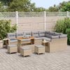 vidaXL Gartensofa-set mit Kissen 13 pcs Beige und Hellgrau Poly-Rattan 3363742 Bild 3