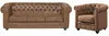 Vente-unique - CHESTERFIELD Sofa and armchair set StoffStoff Braun - B 78 cm88 cm x H 72 cm x L 205 cm82 cm Bild 3