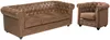 Vente-unique - CHESTERFIELD Sofa and armchair set StoffStoff Braun - B 78 cm88 cm x H 72 cm x L 205 cm82 cm Bild 2
