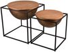 Ausgefallene Couchtische 2er Set aus Metall und Holz Bild 2