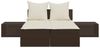 vidaXL Doppel-Sonnenliege mit Auflagen Braun Poly Rattan 368390 Bild 4