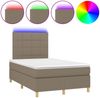 vidaXL Boxspringbett mit Matratze & LED Taupe 120x190 cm Stoff 3270250 Bild 2