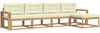 vidaXL Outdoor-Sofagarnitur mit Kissen 4 pcs Weiß und Creme Polyester 3386309 Bild 2