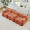 Modulares Boneless-Sofa aus Samt, Wellenform, 288x98x70 cm, orange, ohne Montage Bild 3