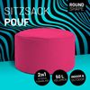 Lumaland Indoor Outdoor Sitzsack Hocker 25x45 cm - Runder Sitzpouf, Sitzsack Bodenkissen, Fussablage, Bean Bag Pouf - Wasserabweisend - Pflegeleicht - ideal für Kinder und Erwachsene - Pink Bild 2