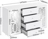 Flurschrank 147,5x40x102 cm - Luxuriöses Design mit Spiegeloberfläche & Glasgriffen Bild 5