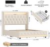 Homfa Polsterbett Doppelbett 140x200 Stauraumbett, mit Ladefunktion und 4 Schubladen, LED-Beleuchtung, ohne Matratze Bild 1