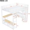 Hochbett mit RGB LED-Streifen, Schreibtisch, Lattenrost, Trittleiter, offenem Kleiderschrank, und USB, 140x200 cm, Kinderbett mit Rausfallschut, Metallbett Bild 3
