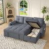 Merax L-Sofa, modulares Schlafsofa, ausziehbares Schlafsofa mit Schlaffunktion, ausgestattet mit Stauraum, herunterziehbarem Getränkehalter, Grau Bild 2