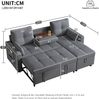 Merax L-Sofa, modulares Schlafsofa, ausziehbares Schlafsofa mit Schlaffunktion, ausgestattet mit Stauraum, herunterziehbarem Getränkehalter, Grau Bild 4