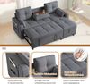 Merax L-Sofa, modulares Schlafsofa, ausziehbares Schlafsofa mit Schlaffunktion, ausgestattet mit Stauraum, herunterziehbarem Getränkehalter, Grau Bild 5