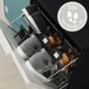 Schuhschrank Domus-XXL 2 Softeinzüge 4 Klappen 16 Paar Stein : Stein / Grafit Bild 3