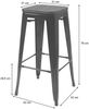 2er-Set Barhocker HWC-A73 inkl. Holz-Sitzfläche, Barstuhl Tresenhocker, Metall Industriedesign stapelbar ~ weiß Bild 2