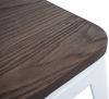 2er-Set Barhocker HWC-A73 inkl. Holz-Sitzfläche, Barstuhl Tresenhocker, Metall Industriedesign stapelbar ~ weiß Bild 5