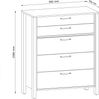AX LIVING Kommode mit Schubladen Iseonia K5S 90cm, Eiche Wotan & Grün Bild 3