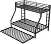 Etagenbett Metall 90x200/140x200 mit Ausziehbett & doppelseitiger Leiter, Kinderbett Jugendbett platzsparend,Schwarz Bild 5