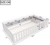Merax Kinderbett 90x200cm mit Tür, Bodenbett Spielbett mit offenen Staufächern, Einzelbett Holzbett mit Lattenrost und Rausfallschutz, Weiß Bild 4