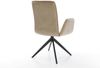 Drehstuhl Vinja-Flex Mikrofaser Beige Vintage Kreuzgestell breit Schwarz 360° drehbar Wippfunktion Bild 5