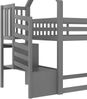 Etagenbett aus Kiefernholz mit Stauraumtreppe & Rutsche, 90x200 cm, Grau, ohne Matratze Bild 5