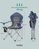 SONGMICS Faltbarer Outdoor-Stuhl, breiter Sitz, hohe Rückenlehne, Getränkehalter, Organizer, tragbar, blau-grau Bild 5