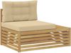 vidaXL 5 Stück Outdoor-Sofagarnitur Polyester Weiß 3391123 Bild 3