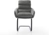 Freischwinger Abelia-Flex mit Armlehnen Samt Grau Freischwinger flach Schwarz Bild 2