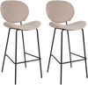 Set mit 2 Barstühlen LUANA Bouclé Helles Beige Bild 4