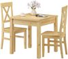 Essgruppe Klassisch mit Tisch und 2 Stühle Kiefer natur Massivholz 90.70-50 A -Set 23 Bild 1