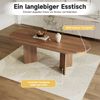 Merax Esstisch 200 * 90 cm, geeignet für 6–8 Personen, Esstisch mit abgerundeten Ecken, verdickte Tischplatte, Nussbaum Bild 5