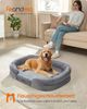 Feandrea Hundebett, Hundekissen, für große Hunde, 106 x 76 x 18 cm, orthopädisch, wasserdichte Innenschicht, erhöhte Ränder, abnehmbarer, waschbarer Bezug, rutschfest, hellgrau PGWDE283G01 Bild 2
