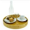 Macosa Home Dekotablett Tablett rund Bambus 30 cm Holz mit Griff Dekoschale (modern groß mit Griffen, Wohn-Accessoire Holzscale Dekotablett), Deko-Tablett Tisch-Dekoration Holztablett Bild 2