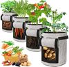 Sunicol Pflanzkübel Pflanzsäcke Kartoffeln aus Vlies Stoff, Doppelseitiges Klettfenster (2 St), 5-10 Gallonen, mit Starken Griffen, für Tomaten,Kartoffeln, Pflanzen Bild 1
