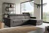 Ecksofa in L-Form NELA, L-förmige Eckcouch mit Schlaffunktion, ausziehbares Sofa, 1 Bettzeugbehälter, verstellbare Kopfstützen, (Monolith 92), 96 x 170 cm Bild 2