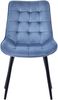 HOMAVO 6er Set 'YZ2' Esszimmerstuhl mit geradlinige Karosteppung, Samt blau, 53 x 62,5 x 88 cm Bild 2