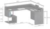 Dmora Schreibtisch Adelma, Eckschreibtisch mit Ablagefächern und LED-Leuchten, Mehrzweck-Büroschreibtisch mit Platte, 180x92,5x160 cm, Schiefer Bild 3