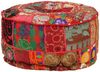 vidaXL Patchwork Sitzpouf Rund Baumwolle Handgefertigt 40x20 cm Rot 246571 Bild 5