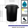 BigDean Universaltonne 100 Liter mit Deckel und 2 Tragegriffen Allzweck Tonne Schwarz Bild 4