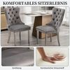 SeedWave Esszimmerstuhl 2er Set Küchenstuhl Samt Polsterstuhl mit Ziernieten, Metallbeinen, Knopf-Rückenlehne, Ringgriffe hinten, verstellbare Fußpads Bild 4