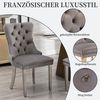 SeedWave Esszimmerstuhl 2er Set Küchenstuhl Samt Polsterstuhl mit Ziernieten, Metallbeinen, Knopf-Rückenlehne, Ringgriffe hinten, verstellbare Fußpads Bild 3