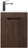 Badplaats Gäste-WC Waschtisch Set Thermis 40x22 cm Walnuss Braun - Badmöbel Set mit Waschbecken und Unterschrank, Vormontiert und mit Soft-Close Bild 5