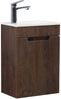 Badplaats Gäste-WC Waschtisch Set Thermis 40x22 cm Walnuss Braun - Badmöbel Set mit Waschbecken und Unterschrank, Vormontiert und mit Soft-Close Bild 1