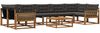 vidaXL Outdoor-Sofagarnitur mit Kissen 8 pcs Natürlich und Schwarz 3381316 Bild 2