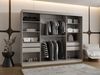 Kleiderschrank Bimaza 250 mit Schubladen und LED Beleuchtung (Farbe: Schwarz) Bild 3