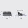 Dmora 2-Sitzer SchlafsofaCalvin, Verwandelbares Sofa, Lineare Stoffstruktur, Schlafsessel mit Stauraum, 133x78 h78 cm, Creme Bild 3