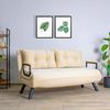 Dmora 2-Sitzer SchlafsofaCalvin, Verwandelbares Sofa, Lineare Stoffstruktur, Schlafsessel mit Stauraum, 133x78 h78 cm, Creme Bild 2