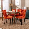 Esszimmerstuhl Samt Orange Massivholz mit hoher Rückenlehne, 2er-Set,H 95 x T 50 x B 62 cm Bild 1
