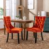 Esszimmerstuhl Samt Orange Massivholz mit hoher Rückenlehne, 2er-Set,H 95 x T 50 x B 62 cm Bild 4
