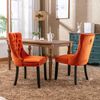 Esszimmerstuhl Samt Orange Massivholz mit hoher Rückenlehne, 2er-Set,H 95 x T 50 x B 62 cm Bild 3